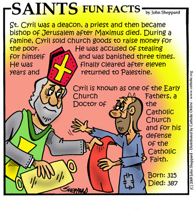 Saints Fun Facts for St. Cyril of Jerusalem
